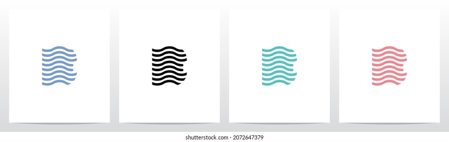 Wavy Lines Forming Letter Logo Design B