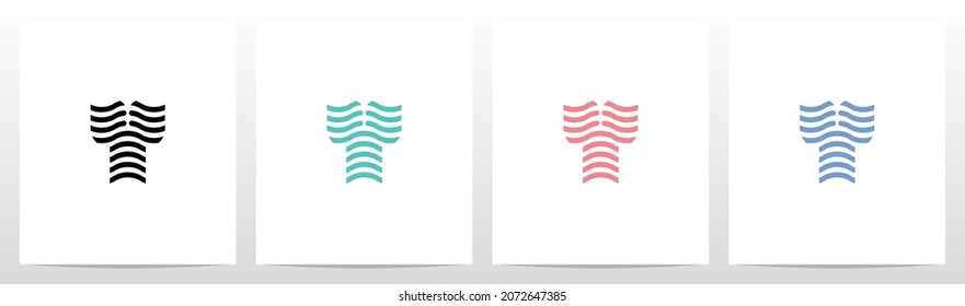 Wavy Lines Forming Letter Logo Design Y