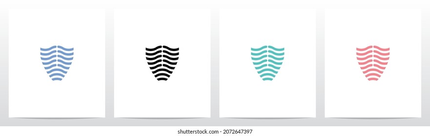 Wavy Lines Forming Letter Logo Design V