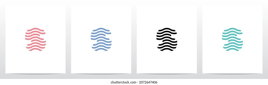 Wavy Lines Forming Letter Logo Design S