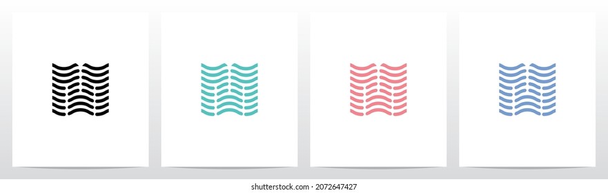 Wavy Lines Forming Letter Logo Design M