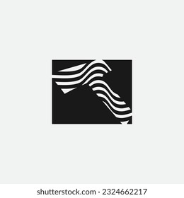 Wavy Lines Forming Letter Logo Design T.EPS 10