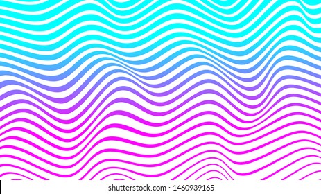 wavy lines with gradient colors. Optical graphic pattern. Abstract vector background