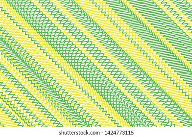 Wavy lines. Green Doodles. Vector illustration
