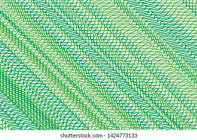 Wavy lines. Green Doodles. Vector illustration