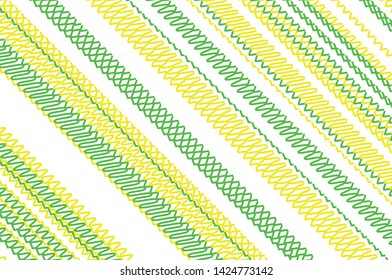 Wavy lines. Green Doodles. Vector illustration