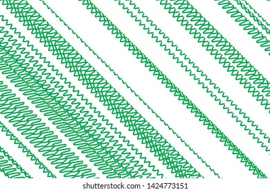 Wavy lines. Green Doodles. Vector illustration