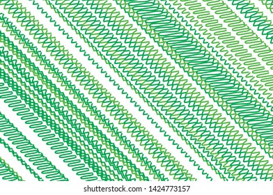 Wavy lines. Green Doodles. Vector illustration