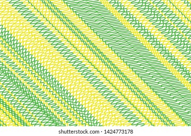 Wavy lines. Green Doodles. Vector illustration