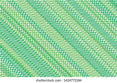 Wavy lines. Green Doodles. Vector illustration