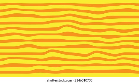 Wavy lines hand drawn pattern. Abstract geometric background design. Vector orange and yellow pattern