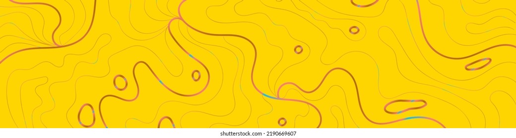 Wavy Lines Illustration On A Yellow Background. Abstract Luxury Wallpaper. Art Deco Pattern. Vector EPS 10