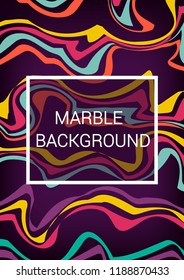 Wavy lines with a marble effect. Futuristic template. Bright striped print.