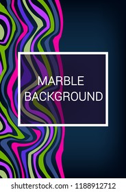 Wavy lines with a marble effect. Futuristic template. Bright striped print.