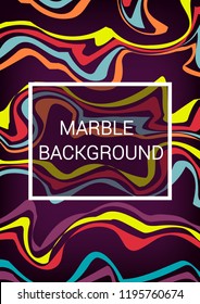 Wavy lines with marble effect. Futuristic pattern. Bright striped print. Yellow, pink, blue, red line. Dynamic pattern.