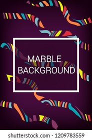 Wavy lines with a marble effect. Futuristic template. Bright striped print.