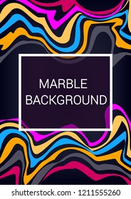 Wavy lines with a marble effect. Futuristic template. Bright striped print.