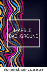 Wavy lines with a marble effect. Futuristic template. Bright striped print.