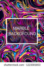 Wavy lines with a marble effect. Futuristic template. Bright striped print.