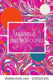 Wavy lines with a marble effect. Futuristic template. Bright striped print.