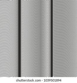 wavy lines monochrome halftone black and white vector background. modern geometric pattern for web and print