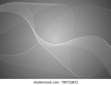  wavy lines on grey isolated background.Abstract vector illustration
