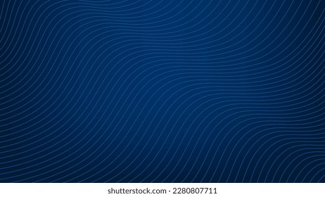 Wavy lines on navy background. Editable stroke