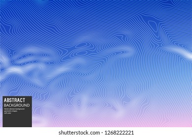 Wavy Lines on Soft Blue Background. Geometric Background for Design, Posters, Slide start pages, Business Cards.