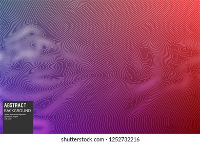 Wavy Lines on Soft red Purple Background. Geometric Background for Design, Posters, Slide start pages, Business Cards.