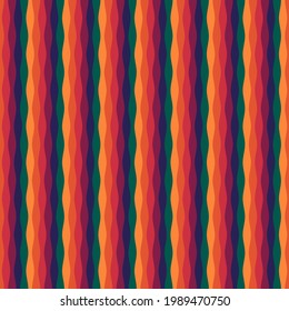 Ornamento de líneas onduladas. Patrón sin foco. Motif de rayas amordazadas. Olas ornamentadas. Imagen de curvas. Fondo lineal. Papel digital geométrico, impresión textil, diseño web, ilustración a rayas. Arte vectorial.
