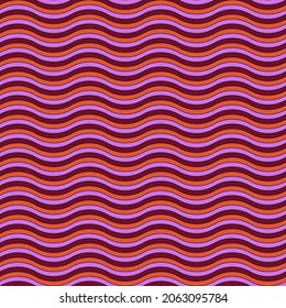 Ornamento de líneas onduladas. Patrón sin foco. Motif de rayas amordazadas. Olas ornamentadas. Imagen de curvas. Fondo lineal. Papel digital geométrico, impresión textil, diseño web, ilustración a rayas. Obra vectorial.