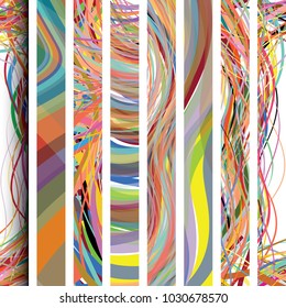 Wavy lines overlapping at image edges, creating modern, decorative frame pattern in gold color