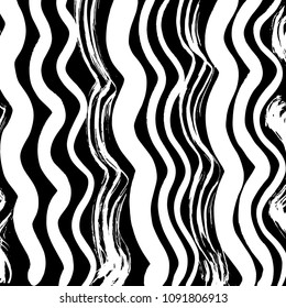 Wavy lines pattern. Abstract backgroud. Brush. Watercolor.