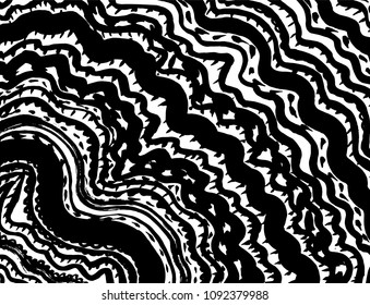 Wavy lines pattern. Abstract backgroud. Brush. Watercolor.