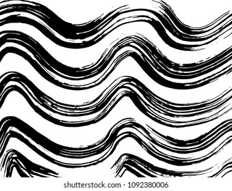 Wavy lines pattern. Abstract backgroud. Brush. Watercolor.