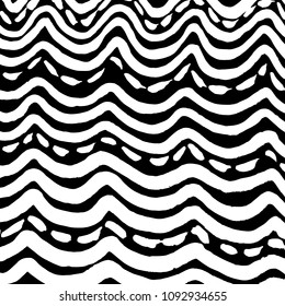 Wavy lines pattern. Abstract backgroud. Brush. Watercolor.