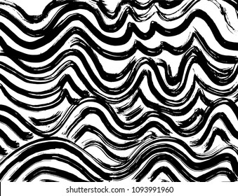 Wavy lines pattern. Abstract backgroud. Brush. Watercolor.