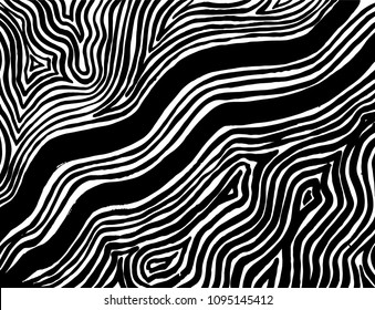 Wavy lines pattern. Abstract backgroud. Brush. Watercolor.