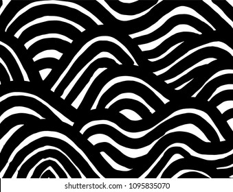 Wavy lines pattern. Abstract backgroud. Brush. Watercolor.