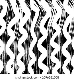 Wavy lines pattern. Abstract backgroud. Brush. Watercolor.