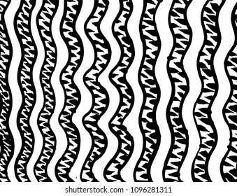 Wavy lines pattern. Abstract backgroud. Brush. Watercolor.