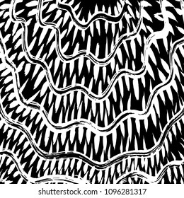 Wavy lines pattern. Abstract backgroud. Brush. Watercolor.