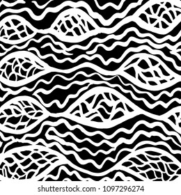 Wavy lines pattern. Abstract backgroud. Brush. Watercolor.