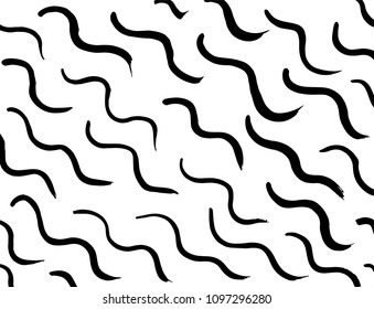 Wavy lines pattern. Abstract backgroud. Brush. Watercolor.