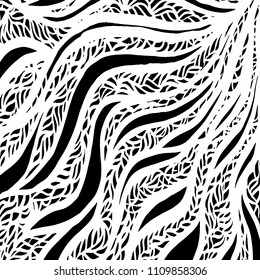 Wavy lines pattern. Abstract backgroud. Brush. Watercolor.
