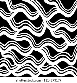 Wavy lines pattern. Abstract backgroud. Brush. Vector.