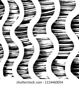 Wavy lines pattern. Abstract backgroud. Brush. Vector.