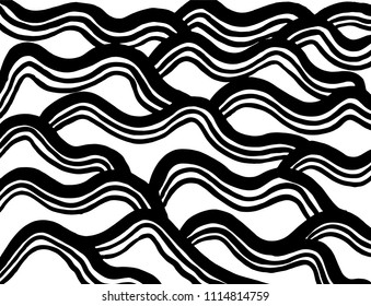 Wavy lines pattern. Abstract backgroud. Brush. Vector.