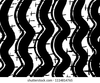 Wavy lines pattern. Abstract backgroud. Brush. Vector.