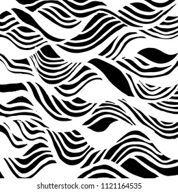 Wavy lines pattern. Abstract backgroud. Brush. Vector.